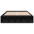 Estructura de cama madera de ingeniería negra 150x200