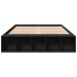 Estructura de cama madera de ingeniería negra 135x190
