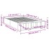 Estructura de cama madera de ingeniería negra 135x190