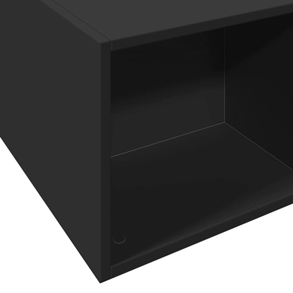 Estructura de cama madera de ingeniería negra 120x190