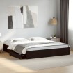 Estructura cama con cajones madera ingeniería negra 200x200 cm