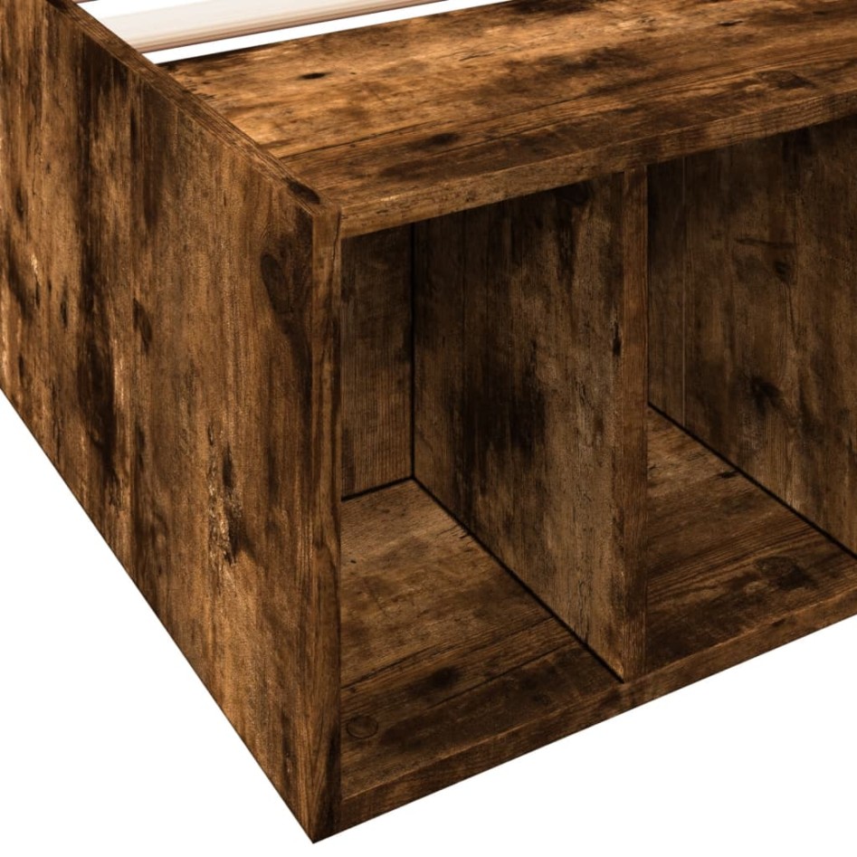 Estructura de cama madera de ingeniería roble humo 75x190
