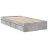 Cama con cajones madera ingeniería gris hormigón 90x190