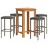 Mesa y taburetes de jardín 5 pzas madera acacia ratán PE