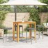 Mesa y taburetes de jardín 5 pzas madera acacia ratán PE