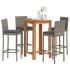 Mesa y taburetes de jardín 5 pzas madera acacia ratán PE