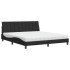Cama con colchón terciopelo negro 180x200