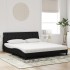 Cama con colchón terciopelo negro 180x200