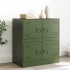 Aparador de acero verde oliva 67x39x73