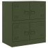 Aparador de acero verde oliva 67x39x73