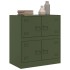 Aparador de acero verde oliva 67x39x73