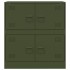 Aparador de acero verde oliva 67x39x73