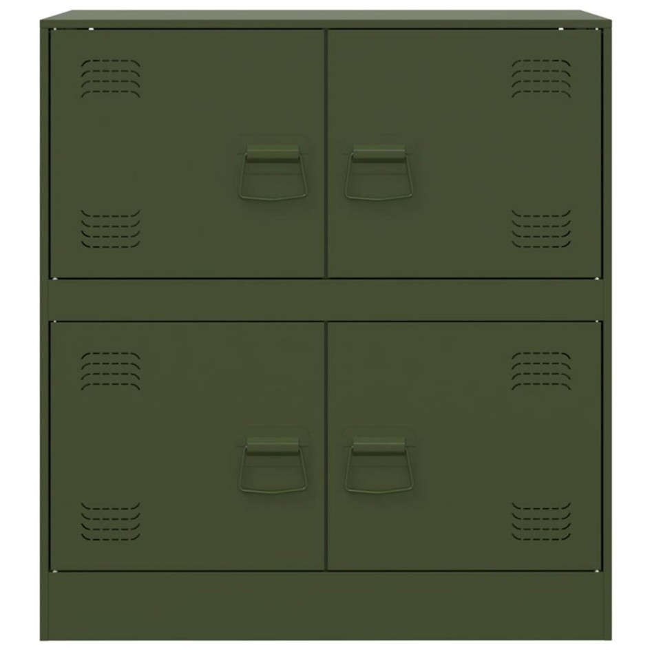 Aparador de acero verde oliva 67x39x73