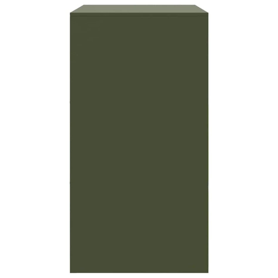 Aparador de acero verde oliva 67x39x73