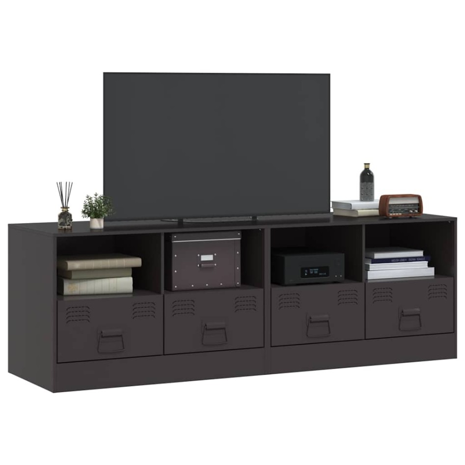Muebles para TV 2 unidades acero negro 67x39x44