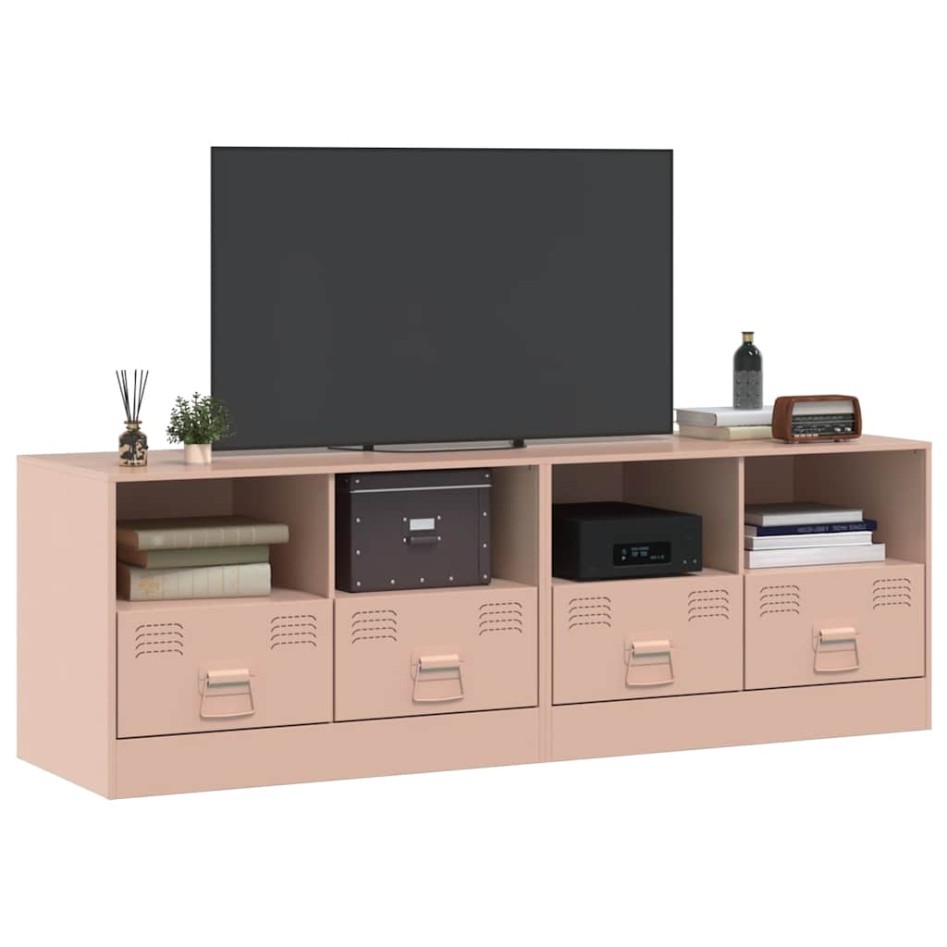 Muebles para TV 2 unidades acero rosa 67x39x44