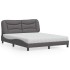 Cama con colchón cuero sintético gris 160x200