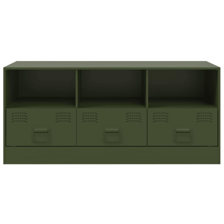 Mueble de TV de acero verde oliva 99x39x44