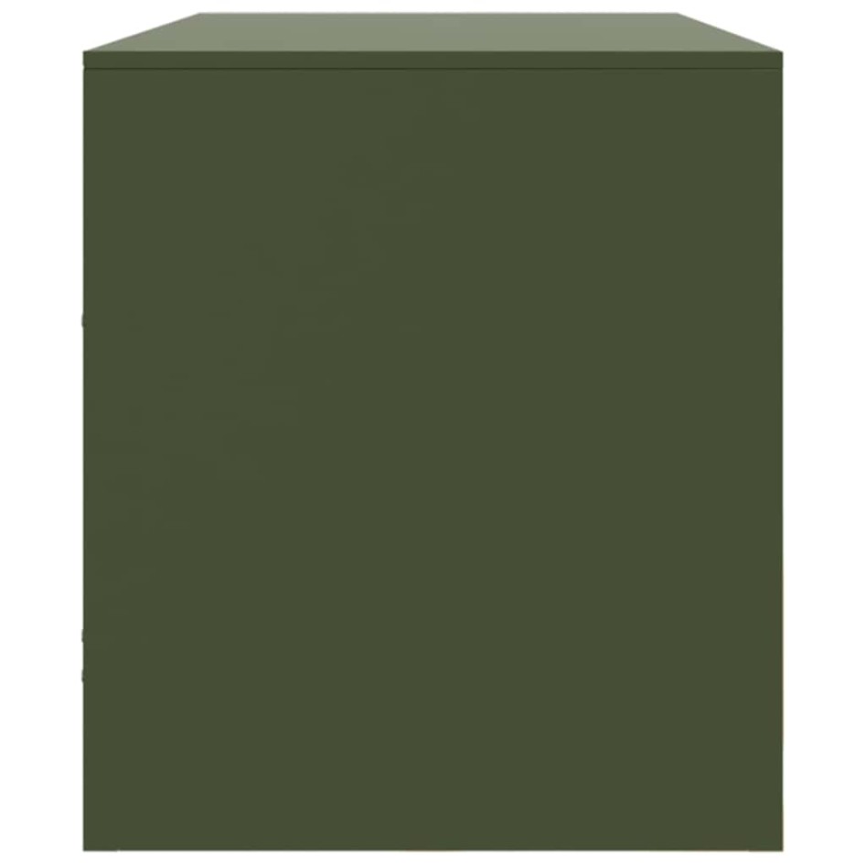 Mueble de TV de acero verde oliva 99x39x44