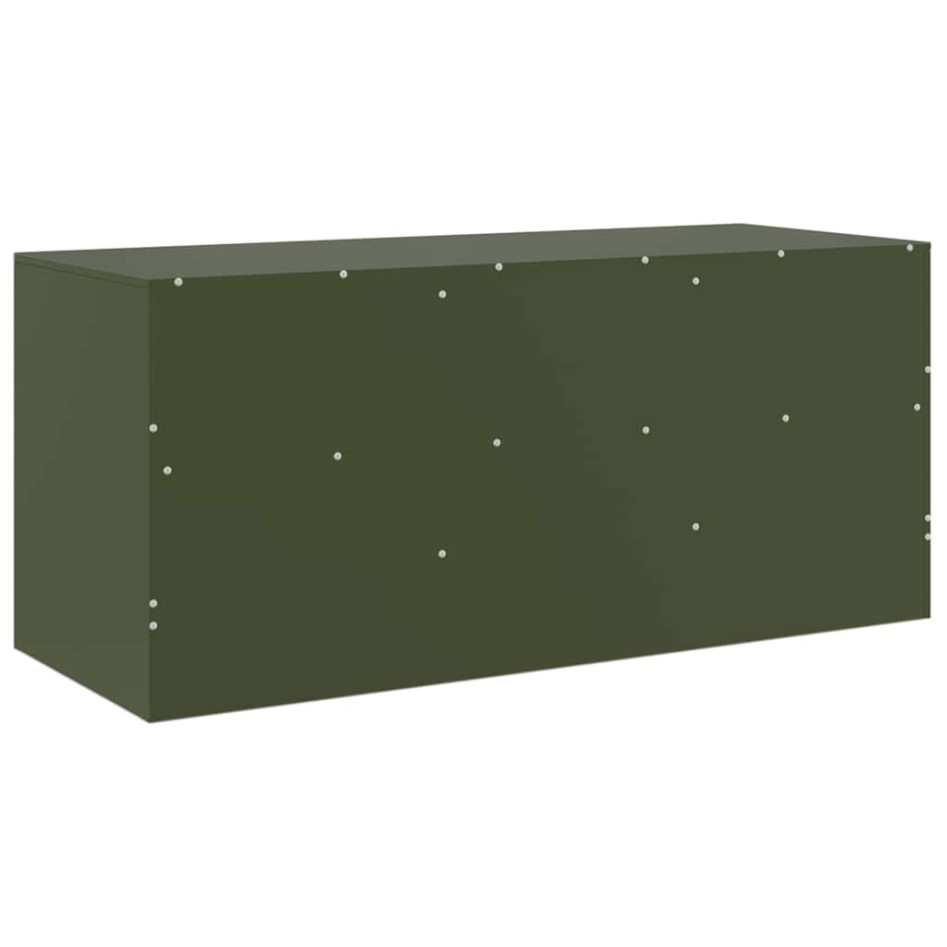 Mueble de TV de acero verde oliva 99x39x44
