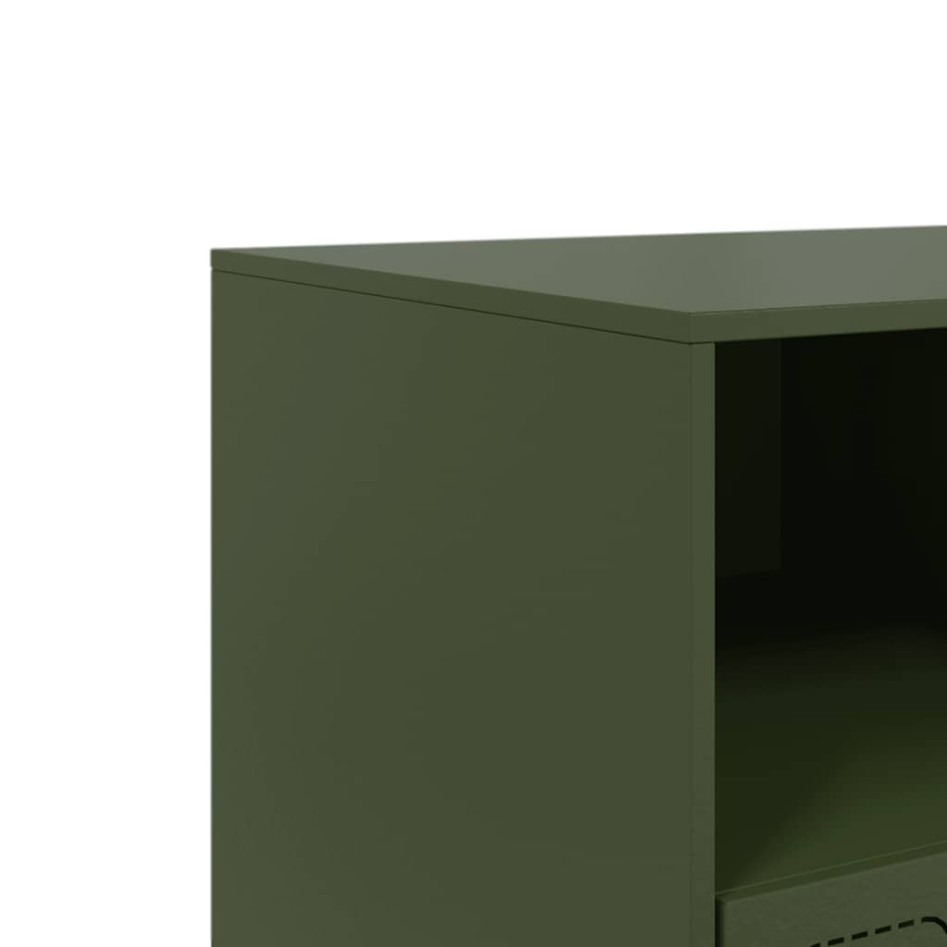 Mueble de TV de acero verde oliva 99x39x44