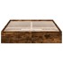 Cama con cajones madera de ingeniería roble ahumado 160x200