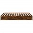 Cama con cajones madera de ingeniería roble ahumado 160x200