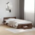 Cama con cajón madera de ingeniería marrón roble 75x190