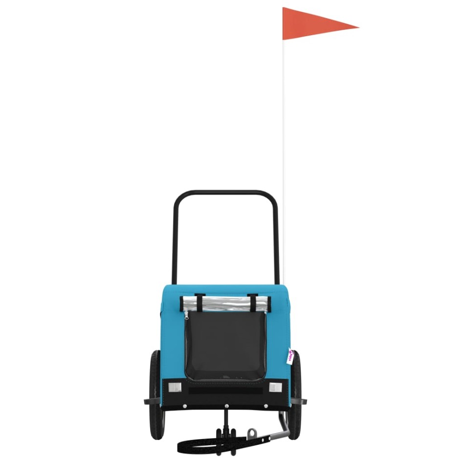 Remolque de bicicleta mascotas hierro tela Oxford azul