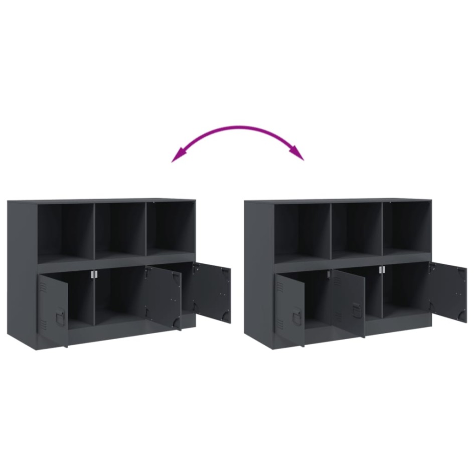 Aparador de acero antracita 99x39x73