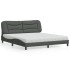 Cama con colchón de tela gris oscuro 180x200
