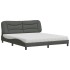 Cama con colchón de tela gris oscuro 180x200