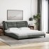 Cama con colchón de tela gris oscuro 180x200