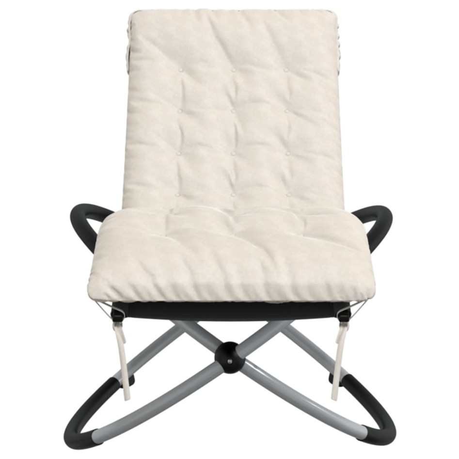 Tumbona geométrica con cojín acero negro y