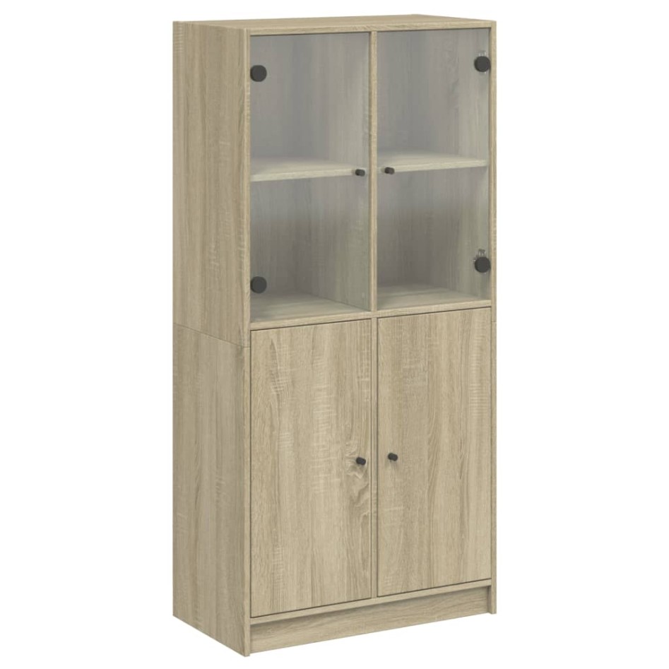 Aparador alto con puertas madera roble Sonoma 68x37x142