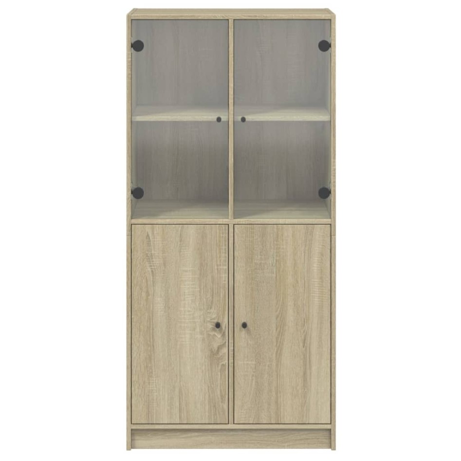 Aparador alto con puertas madera roble Sonoma 68x37x142