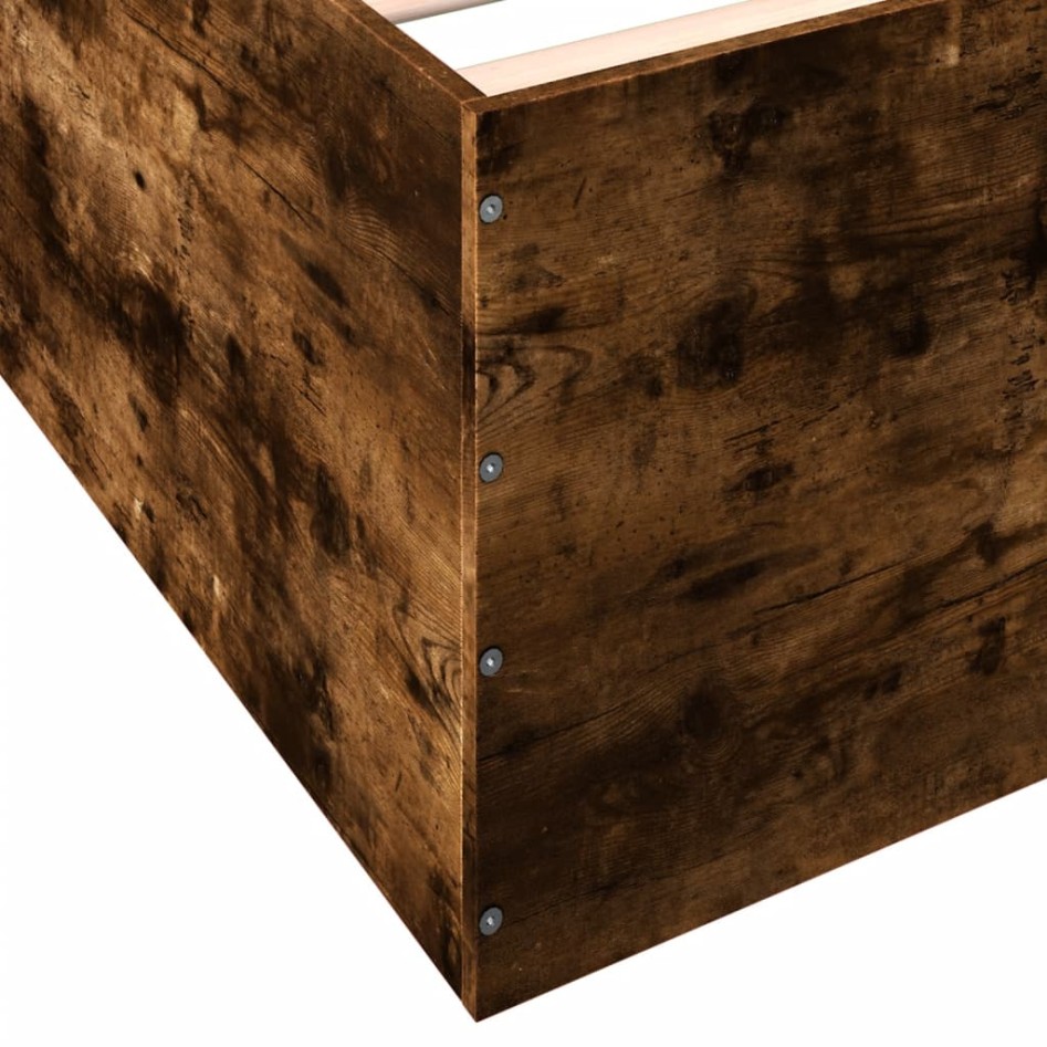 Estructura de cama madera de ingeniería roble ahumado 90x200