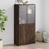Aparador alto con puertas madera roble marrón 68x37x142