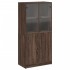 Aparador alto con puertas madera roble marrón 68x37x142