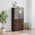 Aparador alto con puertas madera roble marrón 68x37x142