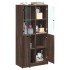 Aparador alto con puertas madera roble marrón 68x37x142