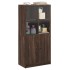 Aparador alto con puertas madera roble marrón 68x37x142