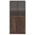 Aparador alto con puertas madera roble marrón 68x37x142
