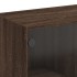 Aparador alto con puertas madera roble marrón 68x37x142
