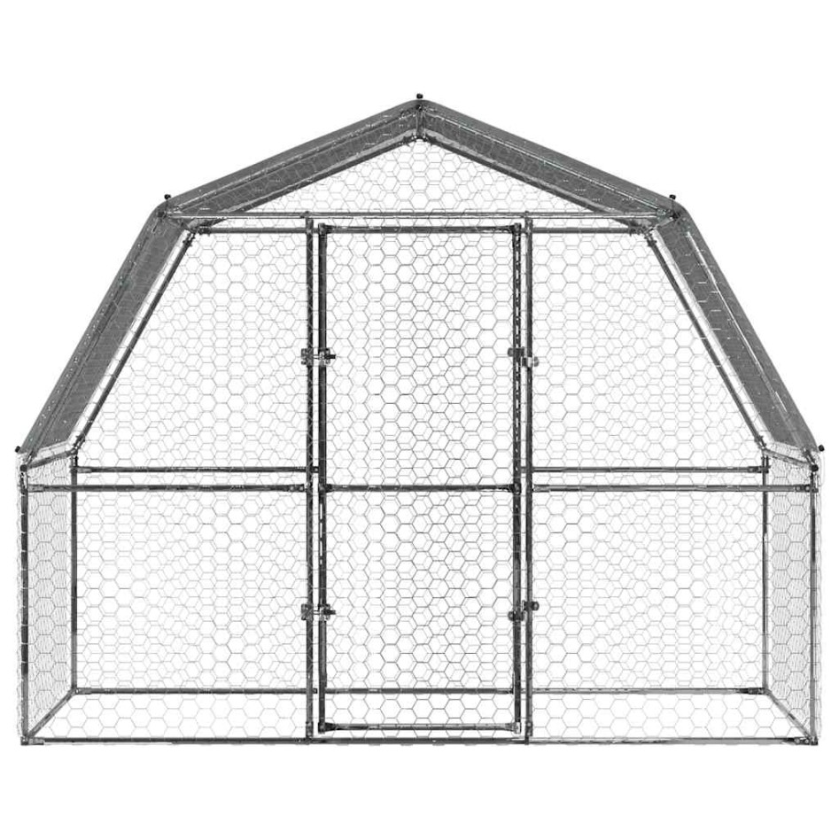 Gallinero con techo y puerta acero galvanizado