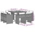 Set comedor jardín 9 pzas y cojines ratán sintético