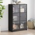 Aparador alto con puertas madera ingeniería negro 68x37x109