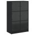 Aparador alto con puertas madera ingeniería negro 68x37x109