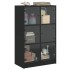 Aparador alto con puertas madera ingeniería negro 68x37x109
