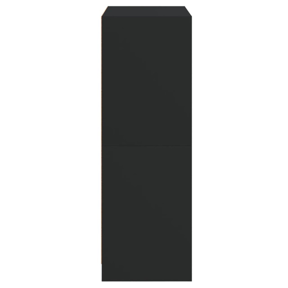 Aparador alto con puertas madera ingeniería negro 68x37x109